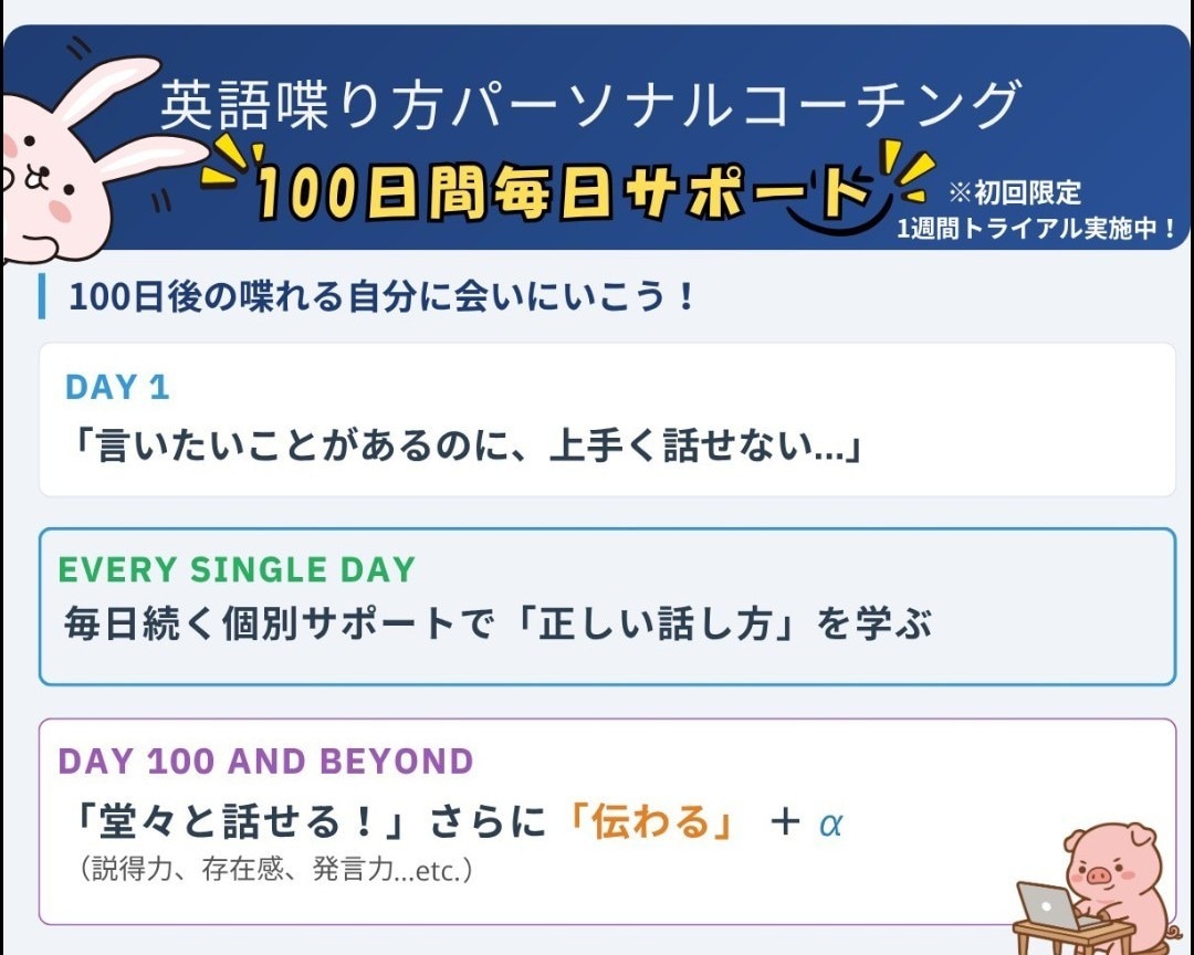 TOEIC900超えがパーソナルトレーニングします 初回お試し1週間】中級者向け発音・会話力特化型コーチング イメージ1