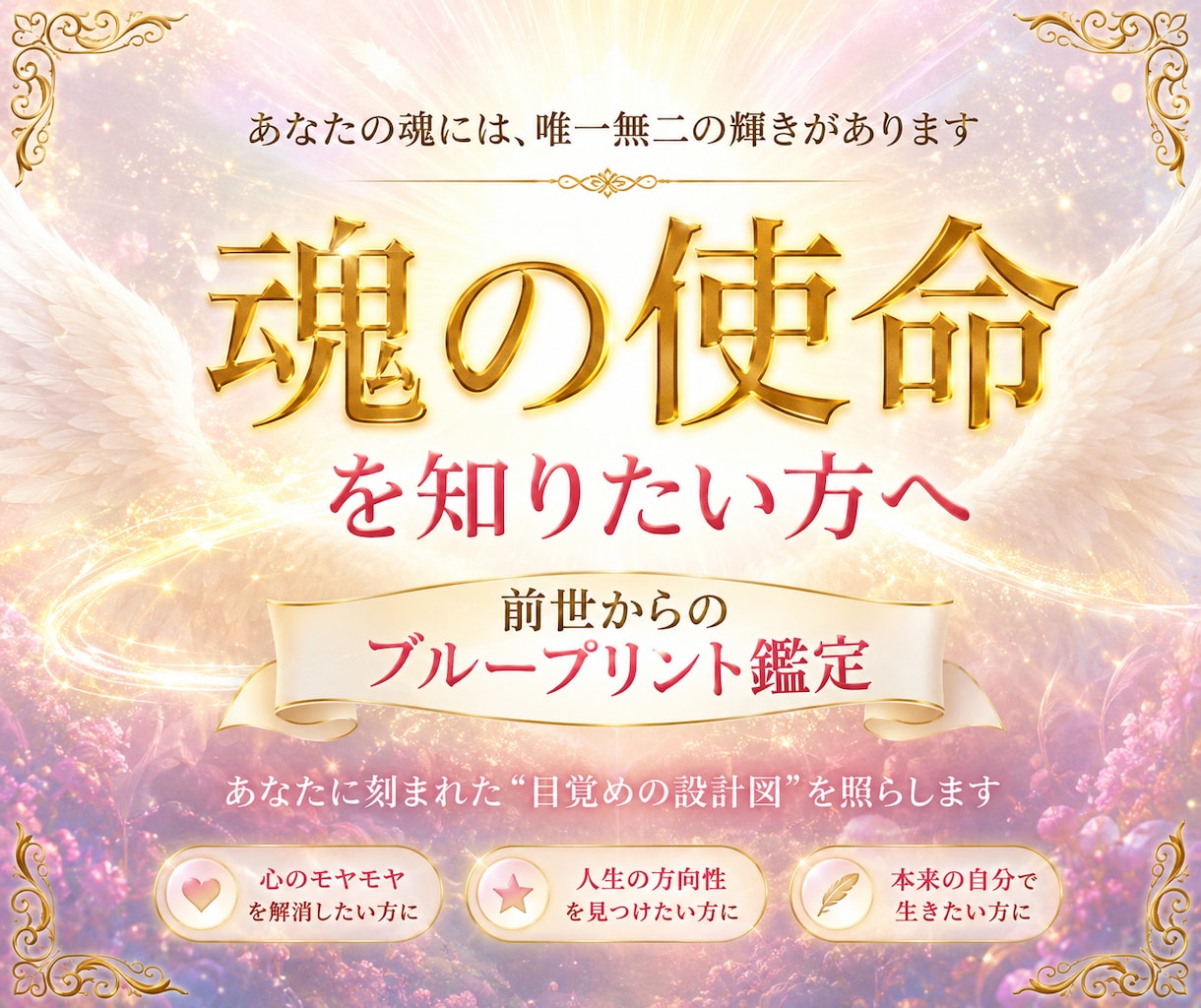 あなたに刻まれた“目覚めの設計図”を照らします あなたという唯一無二の魂が、本来の光で輝きはじめる イメージ1