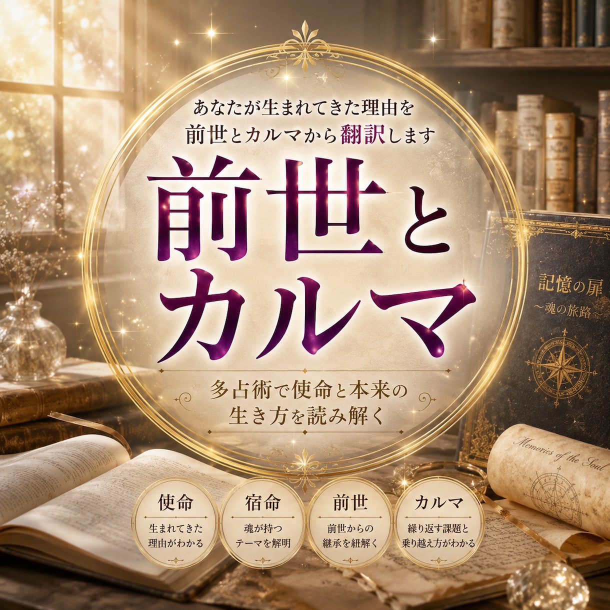 あなたが生まれてきた理由を前世とカルマで翻訳します 前世×多占術で使命・宿命・本来の生き方を読み解く イメージ1
