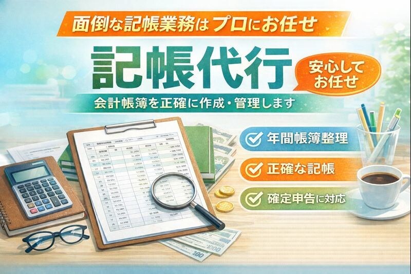 青色申告対応｜1年分まとめて記帳代行（個人）します 依頼されるか悩まれているかた相談歓迎 イメージ1