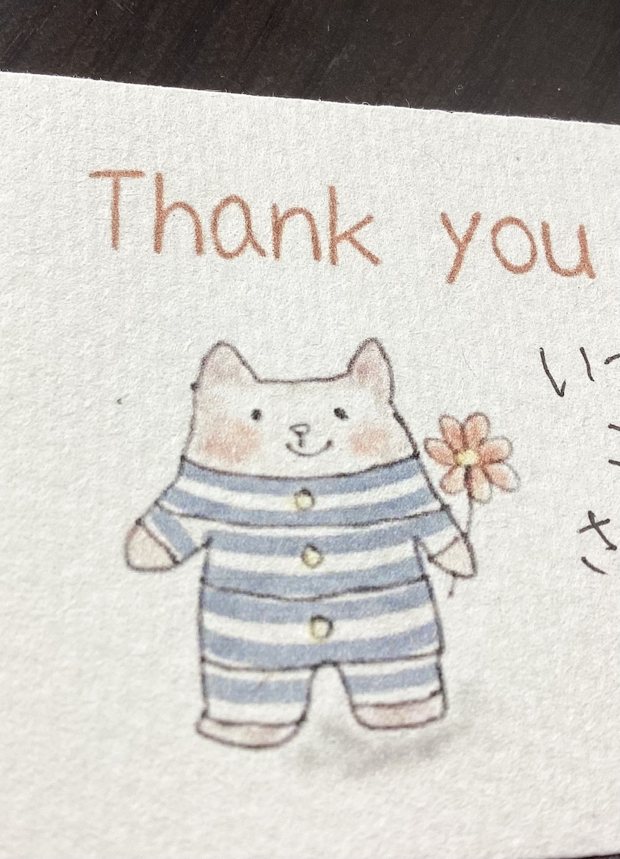 サンキューカード、メッセージカードお書きします オリジナルイラストのカードに文字を手書きします イメージ2