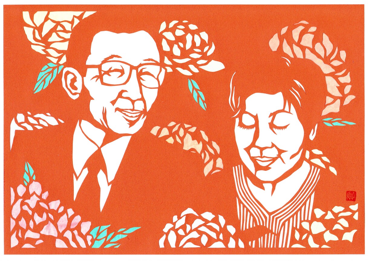 A4サイズ♪あなたの切り絵（フレーム入）つくります データ&原画～ご家族・結婚祝い・ペットの思い出に イメージ5