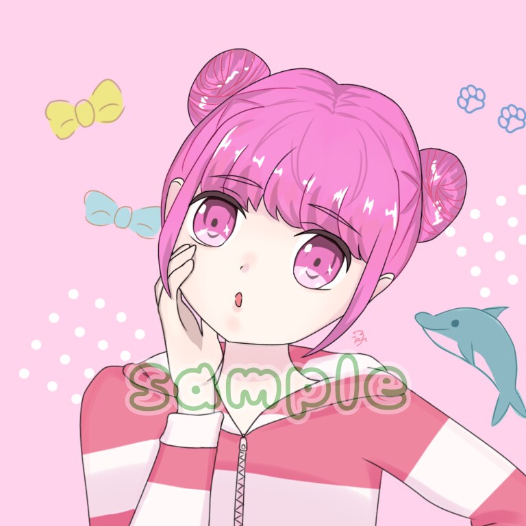 ポップでかわいいSNS用アイコン描きます あなただけのアイコンお作りします イメージ1