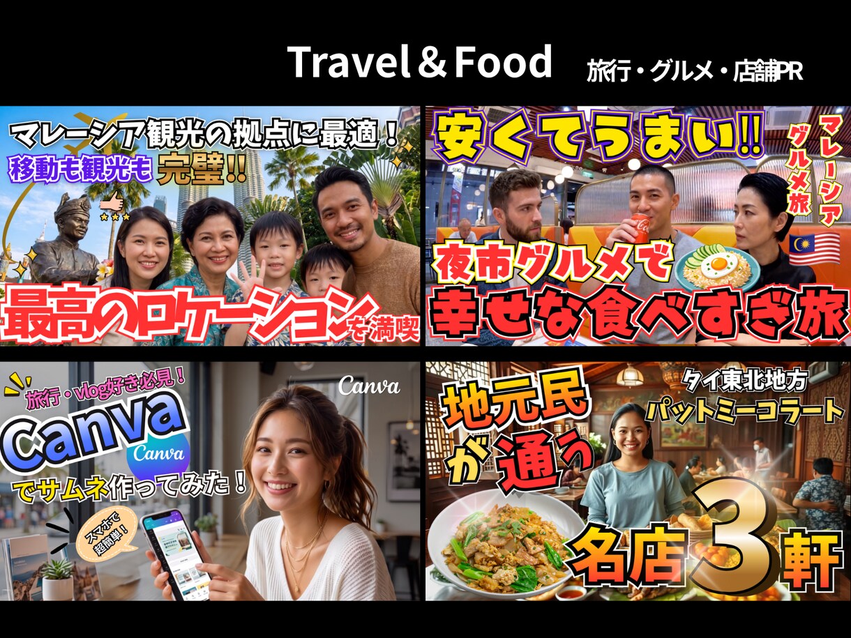 Canva×Photoshopでサムネ制作します 動画の魅力が一瞬で伝わる、見やすく印象的なデザイン イメージ3