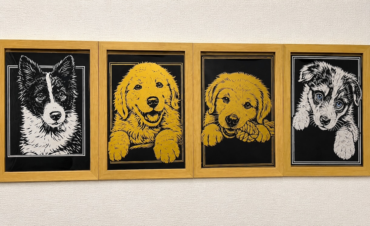 ペットのスクラッチアートを制作します 大切なペットを世界にひとつのアート作品に。 イメージ1