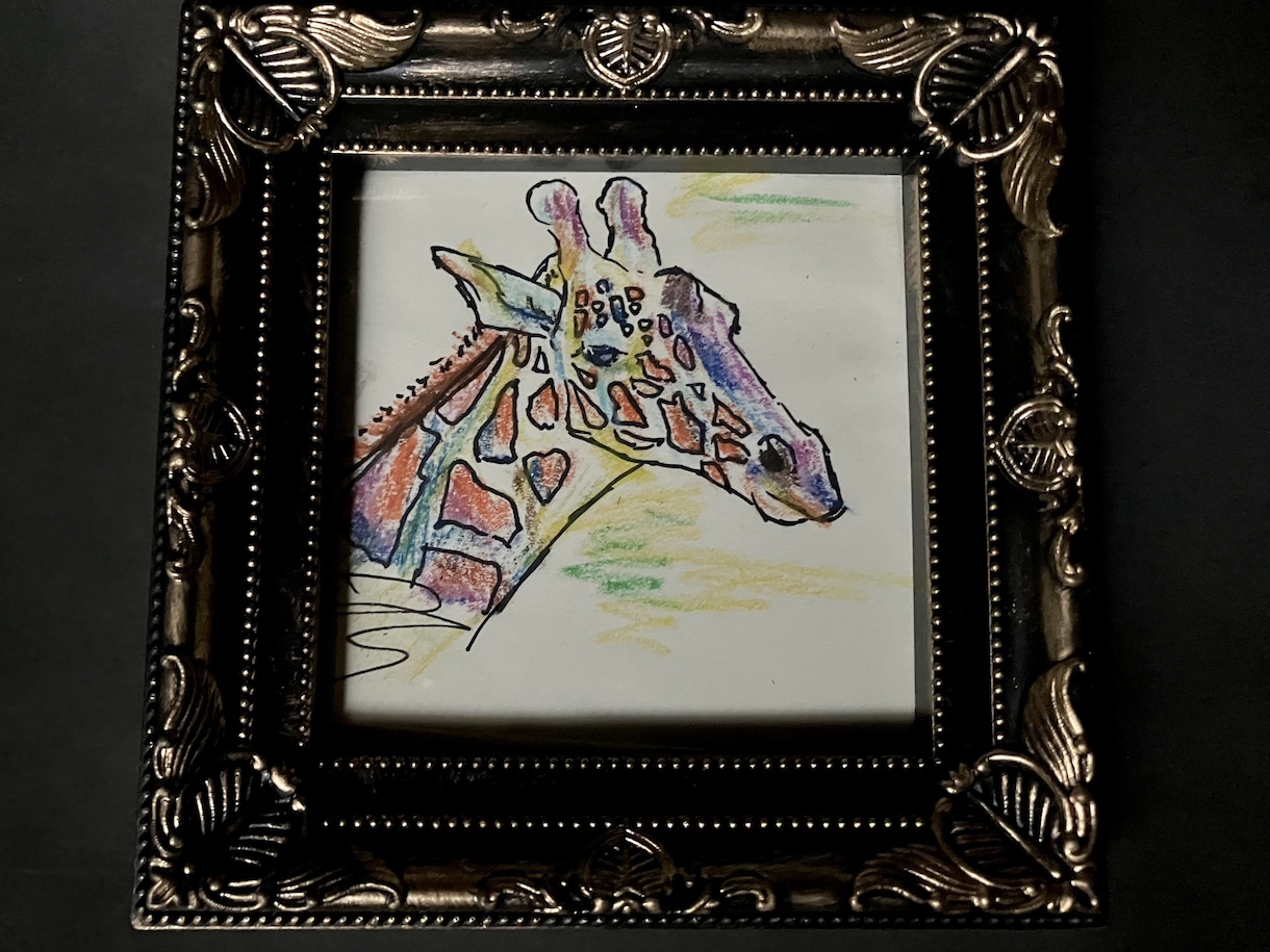 ペットを手描き【原画】クレパスでアートにします 期間限定半額。爬虫類なども対応。即日納品可。 イメージ6