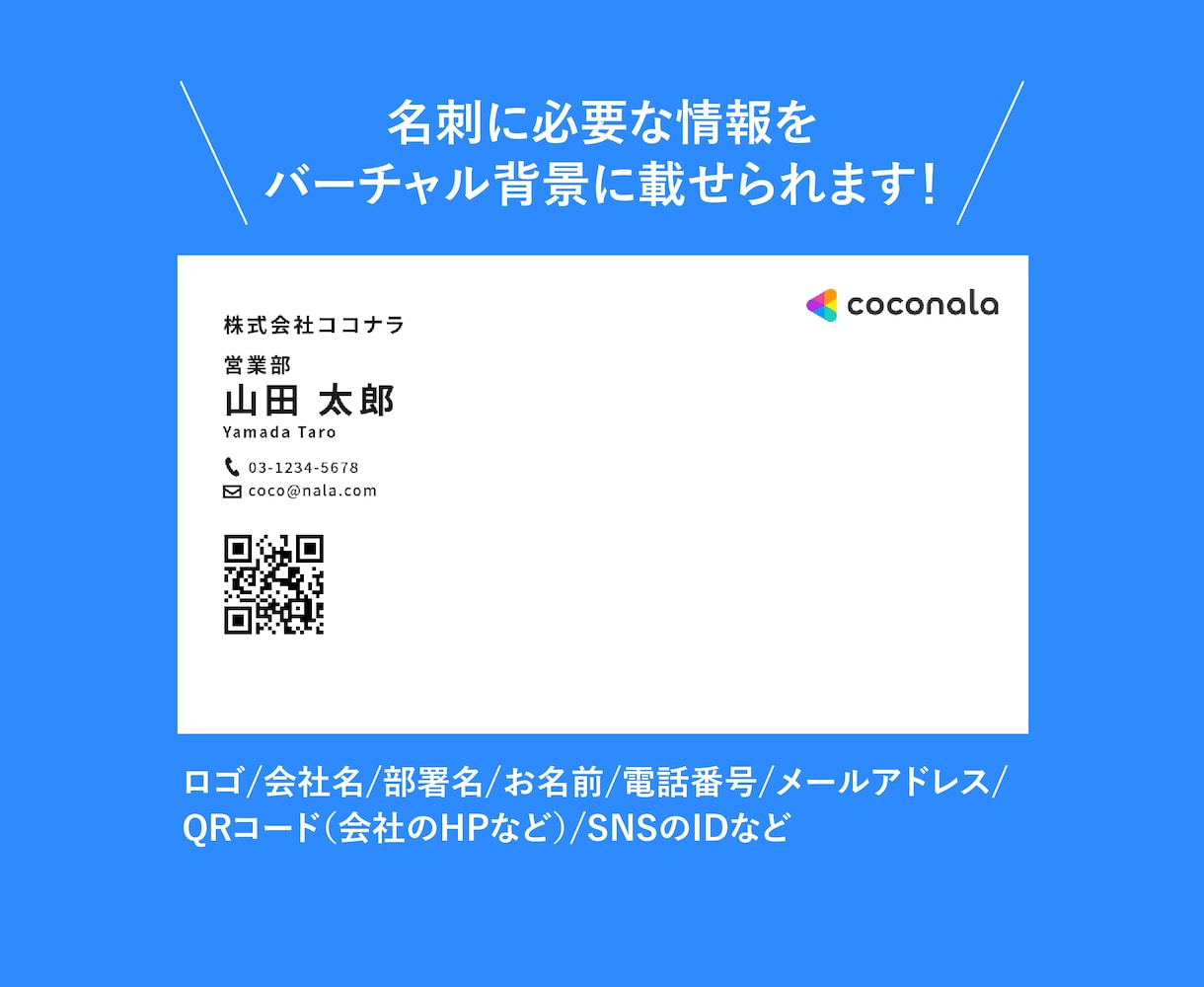 zoomやmeetで使える！名刺背景作成します プライバシーを守りながらのご自身の情報を背景で伝えられる！ イメージ2