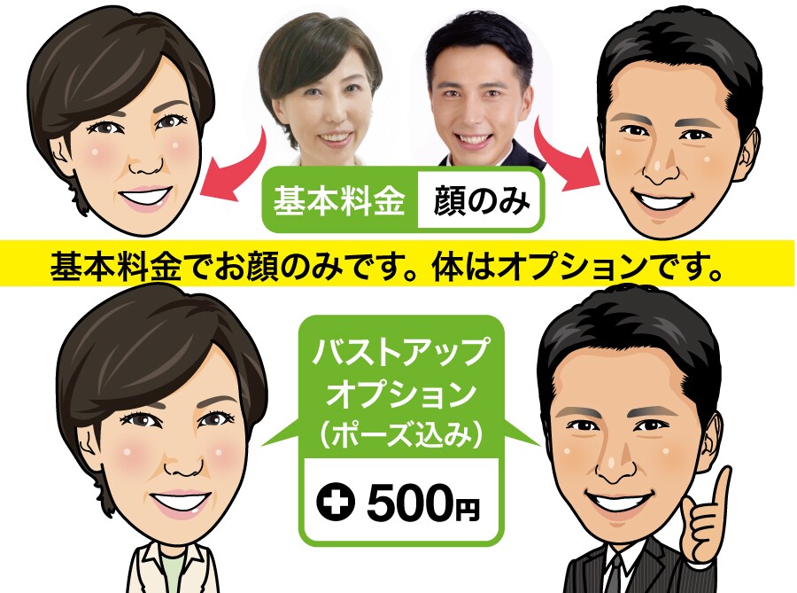 団体様割引有り★好印象の似顔絵描きます 1名様〜OK!名刺やSNSアイコン等に最適です イメージ3