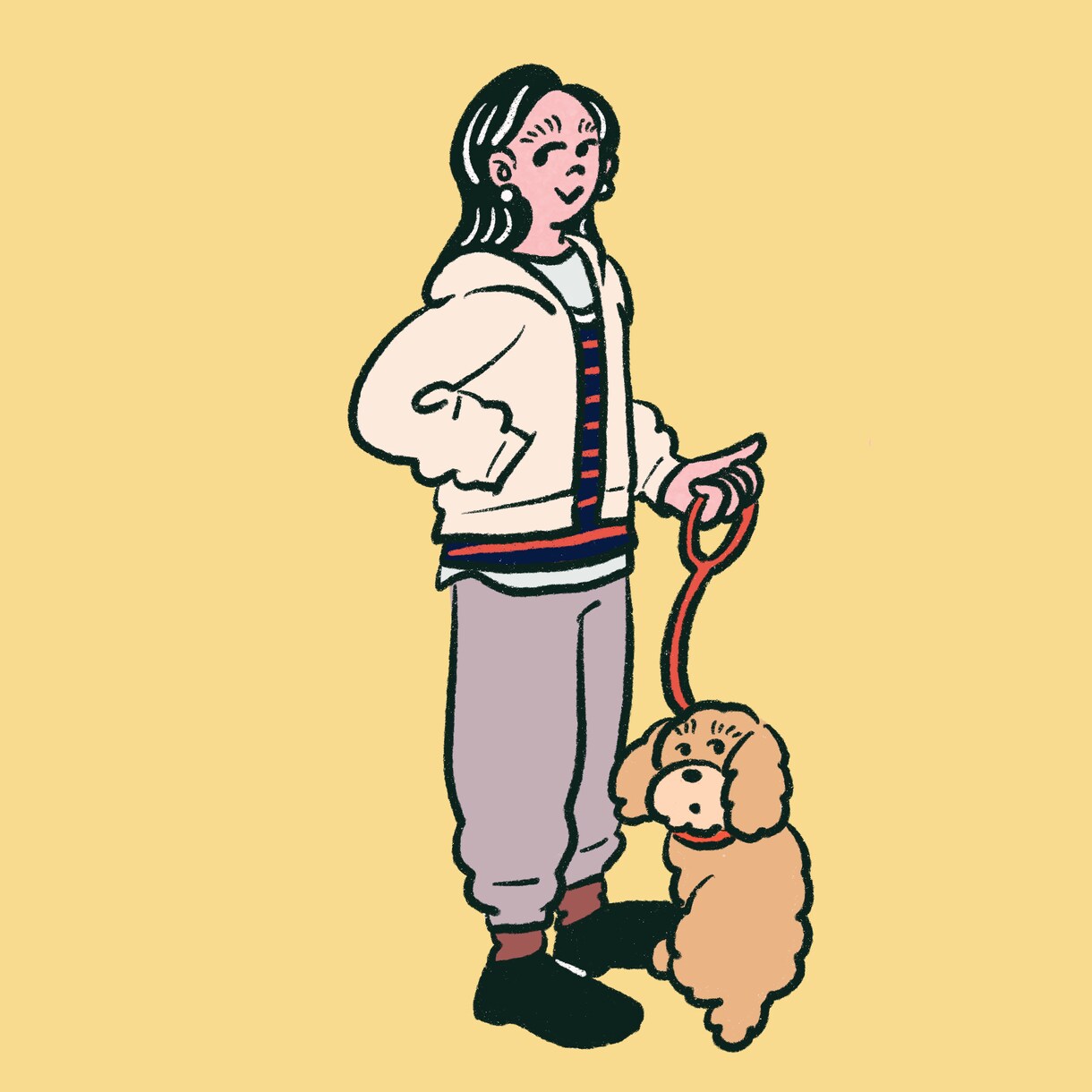 ペットと飼い主さんのPOPなイラスト作成します 記念日やアイコンにもおすすめのイラストです イメージ1