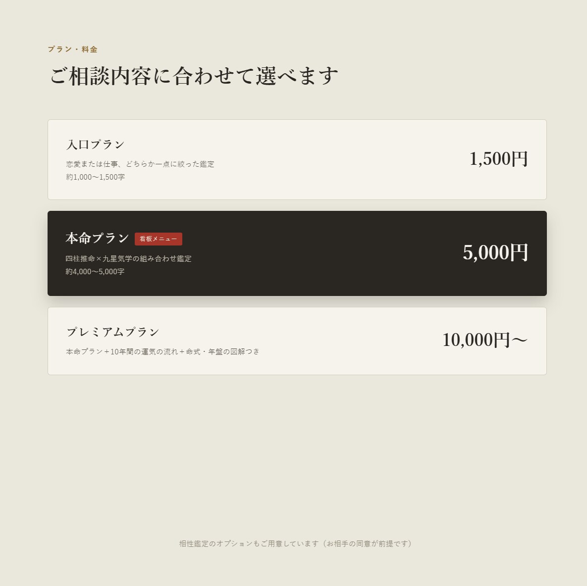 四柱推命×九星気学であなたを鑑定します メール鑑定歴1万件｜四柱推命×九星気学 イメージ3