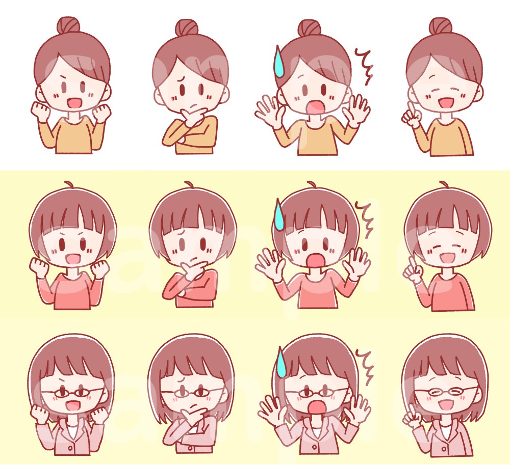 4点セットでお得♪ポーズ付きのイラストお描きします ポーズ付きでやさしいタッチのイラストです イメージ6