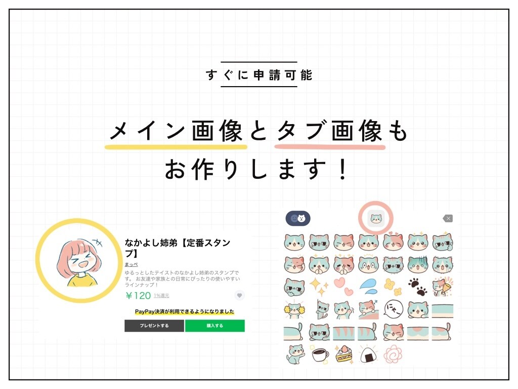 ゆるくてかわいいLINEスタンプ・絵文字作成します メイン画像、タブ画像込みですぐに申請できます！ イメージ4