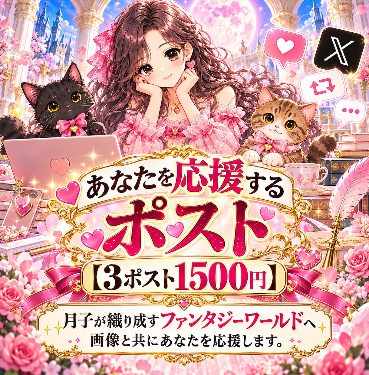 X投稿で、あなたを『応援』するポストします ＼３ポスト1500円で、あなたを応援するポストします／ イメージ1