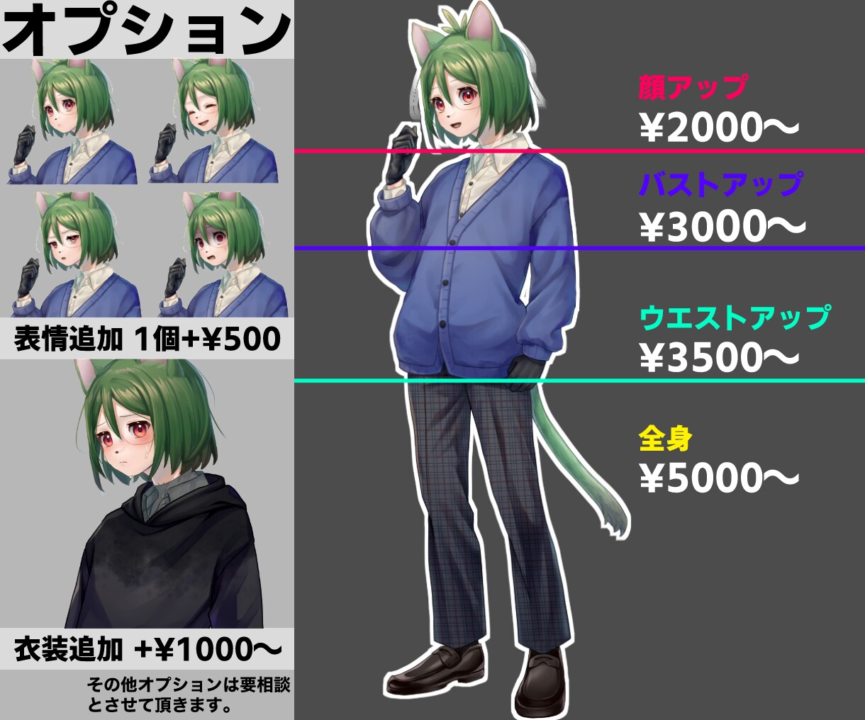 キャラクターの立ち絵を描きます TRPGやゲーム制作、配信等に！ イメージ2