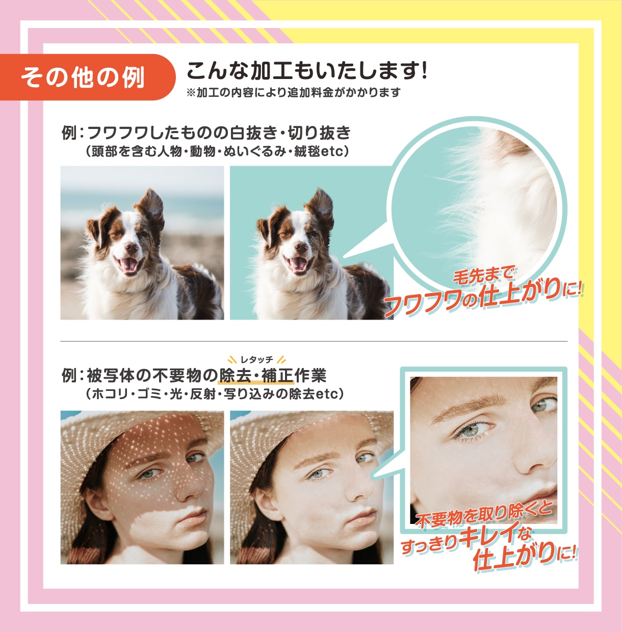 写真・画像の白抜き、切り抜き加工いたします 白抜き・切り抜き・背景透過（透明）・軽いレタッチなど イメージ3