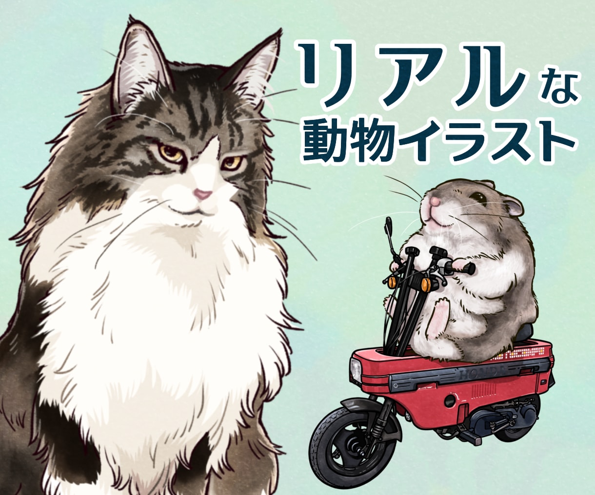 リアルな動物・ペットイラストを制作します 犬・猫・鳥・爬虫類・虫・魚など幅広く対応｜商用利用OK◎ イメージ1