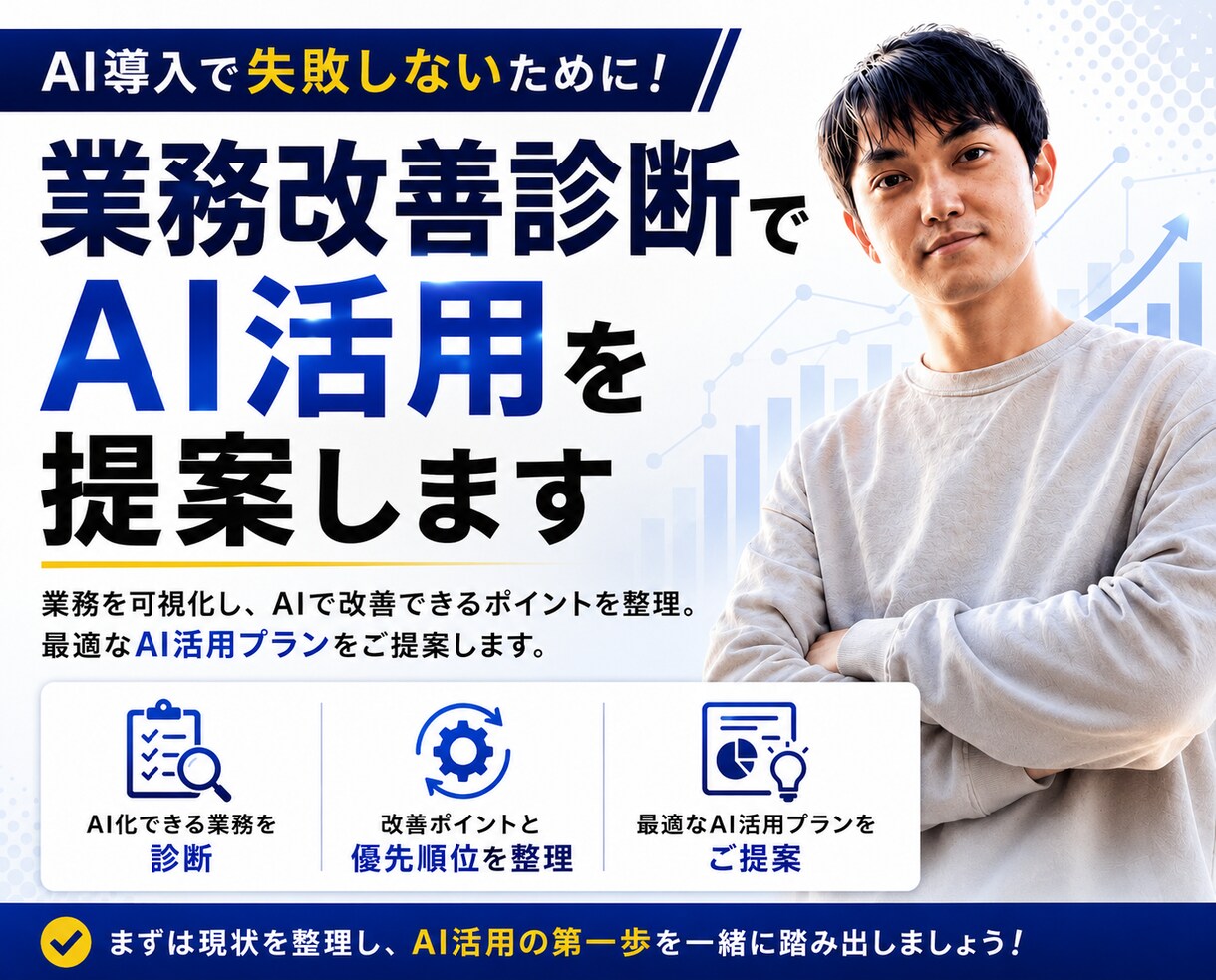 業務改善診断でAI活用を提案します AI導入前に改善ポイントを診断します イメージ1