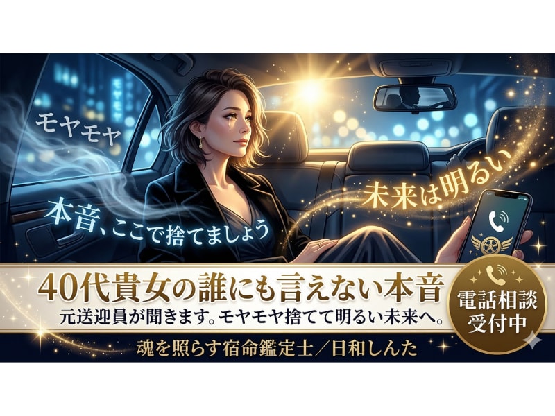 40代貴女の誰にも言えない本音を元送迎員が聞きます モヤモヤした気持ちはここで捨てましょう。貴女の未来は明るい イメージ1