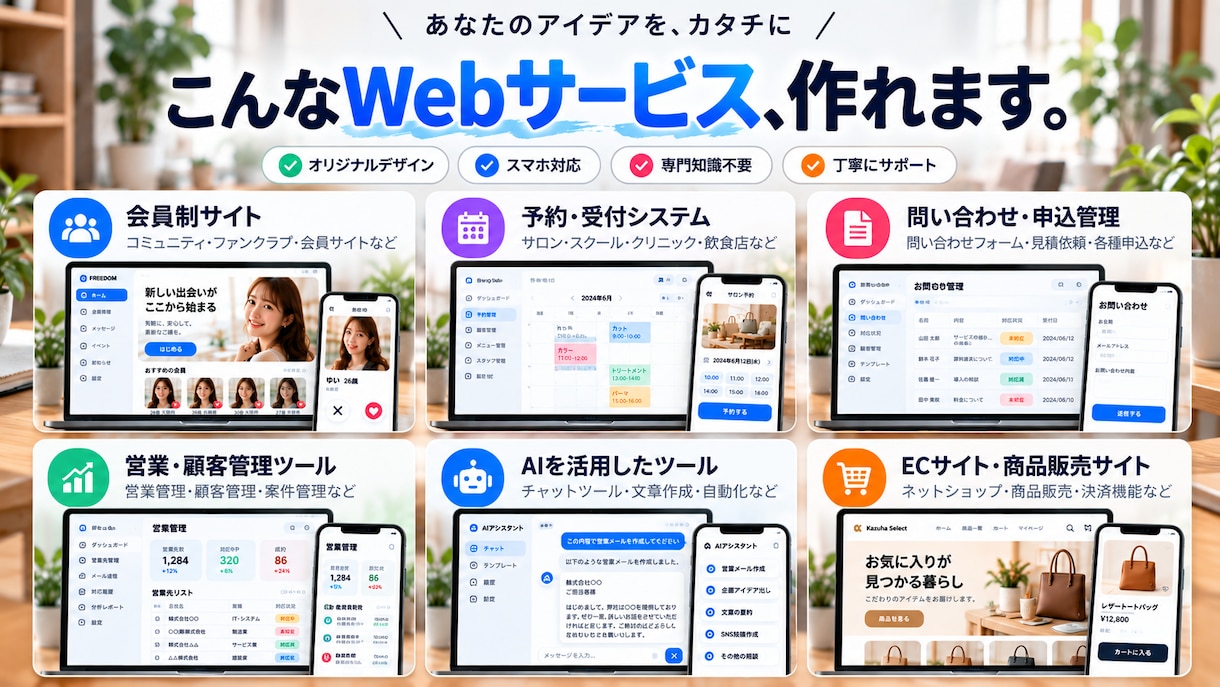 アイデアをWebサービスにします あなたのアイデアを動くWebサービスにします イメージ2