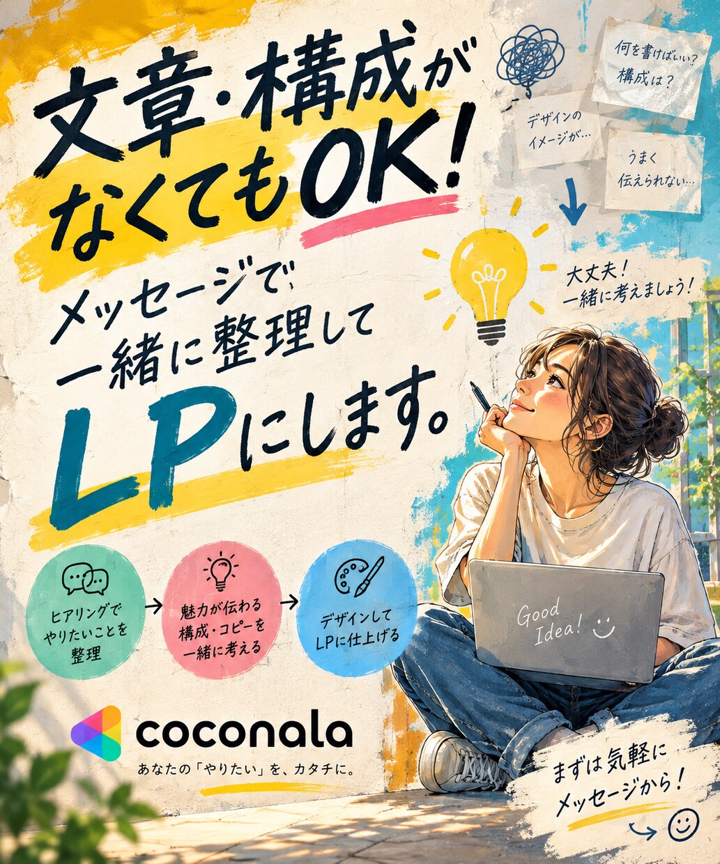 想いを整理してAIでLPを制作します 「原稿ゼロOK｜想いを整理して“伝わる”LPを制作します」 イメージ8