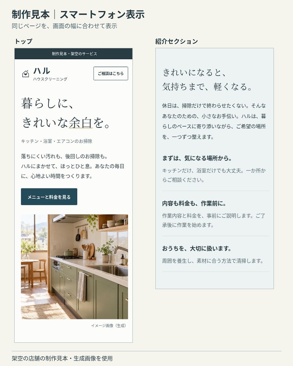 小さなお店・事業向けのシンプルなLPを作ります 原稿と写真をご用意いただき、スマホ対応の１ページに イメージ3