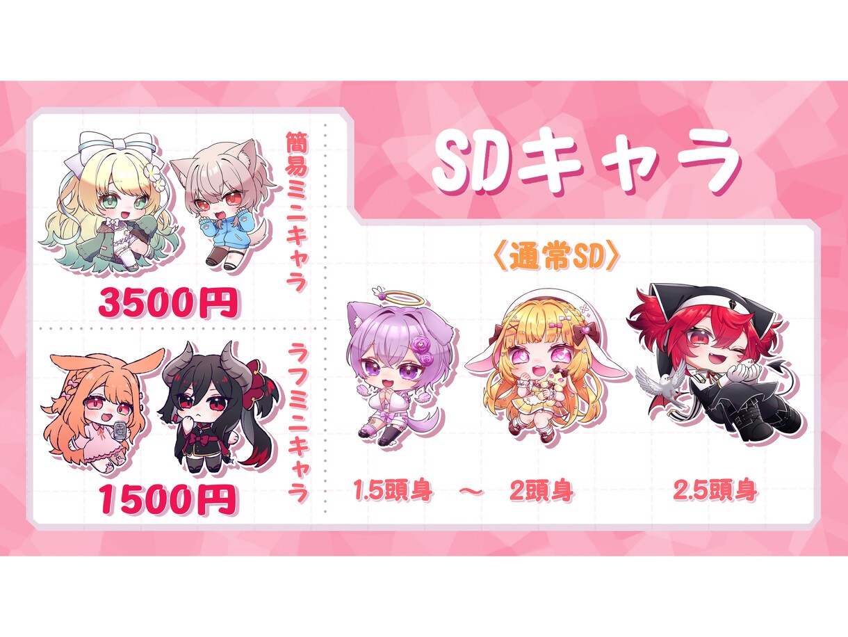 グッズやSNSで使える可愛いSDキャラを作成します 【商用可】 Vtuber様、個人利用の方も大歓迎！ イメージ2