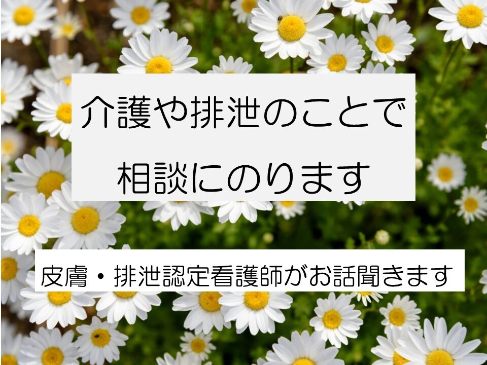 介護や排泄の困りごとお話聞きます 皮膚・排泄ケア認定看護師の知識を生かして相談乗ります イメージ1