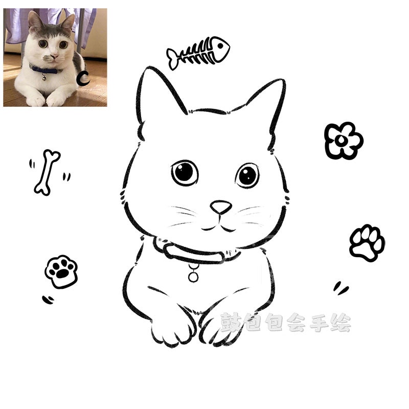 かわいいペットの似顔絵をお描きします 〜シンプルでかわいい線画で癒されます〜 イメージ4