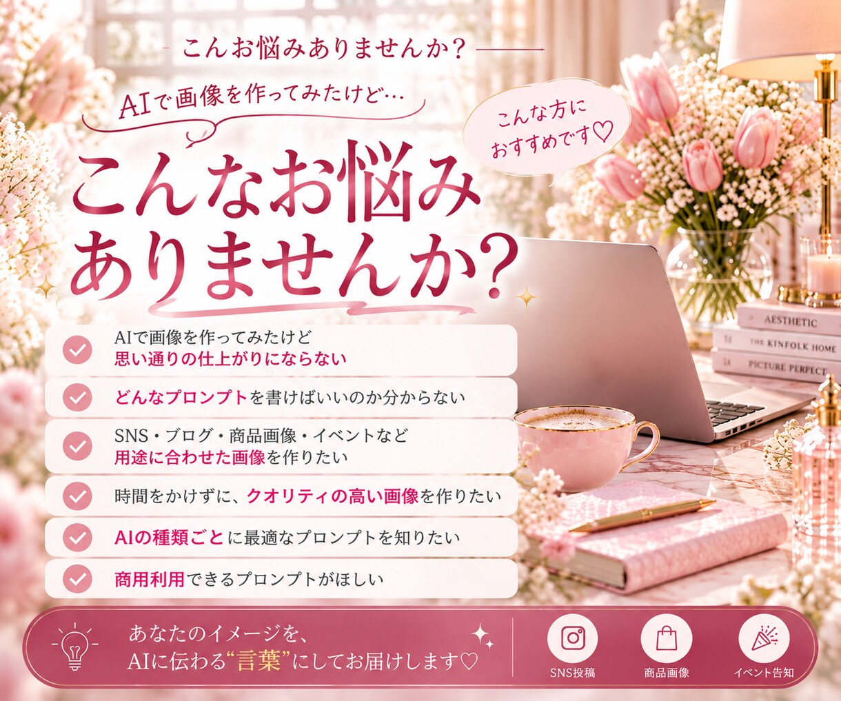 AI画像生成用のプロンプトを作成します SNS・イベント告知も対応！理想のイメージを言葉に♡ イメージ2