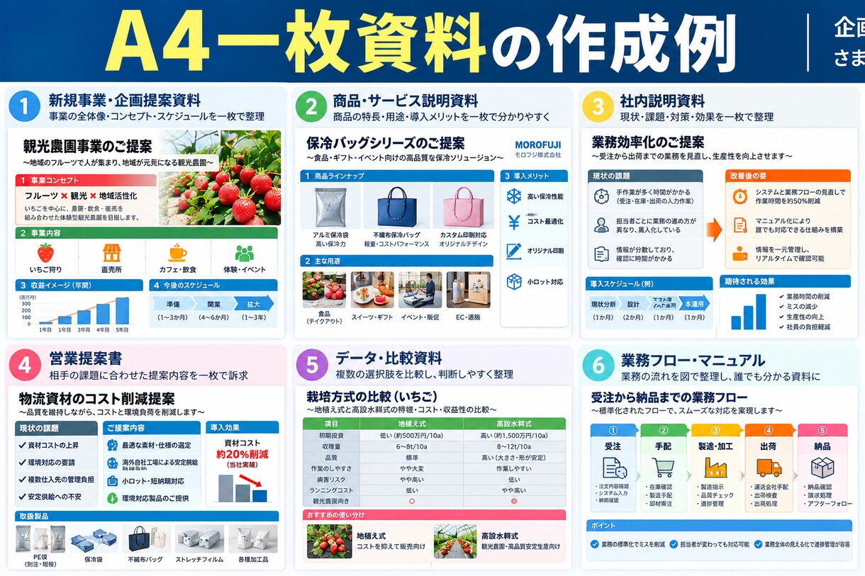 複雑な情報をA4一枚に整理します 情報整理・構成・図解で、一目で分かる資料に仕上げます イメージ3