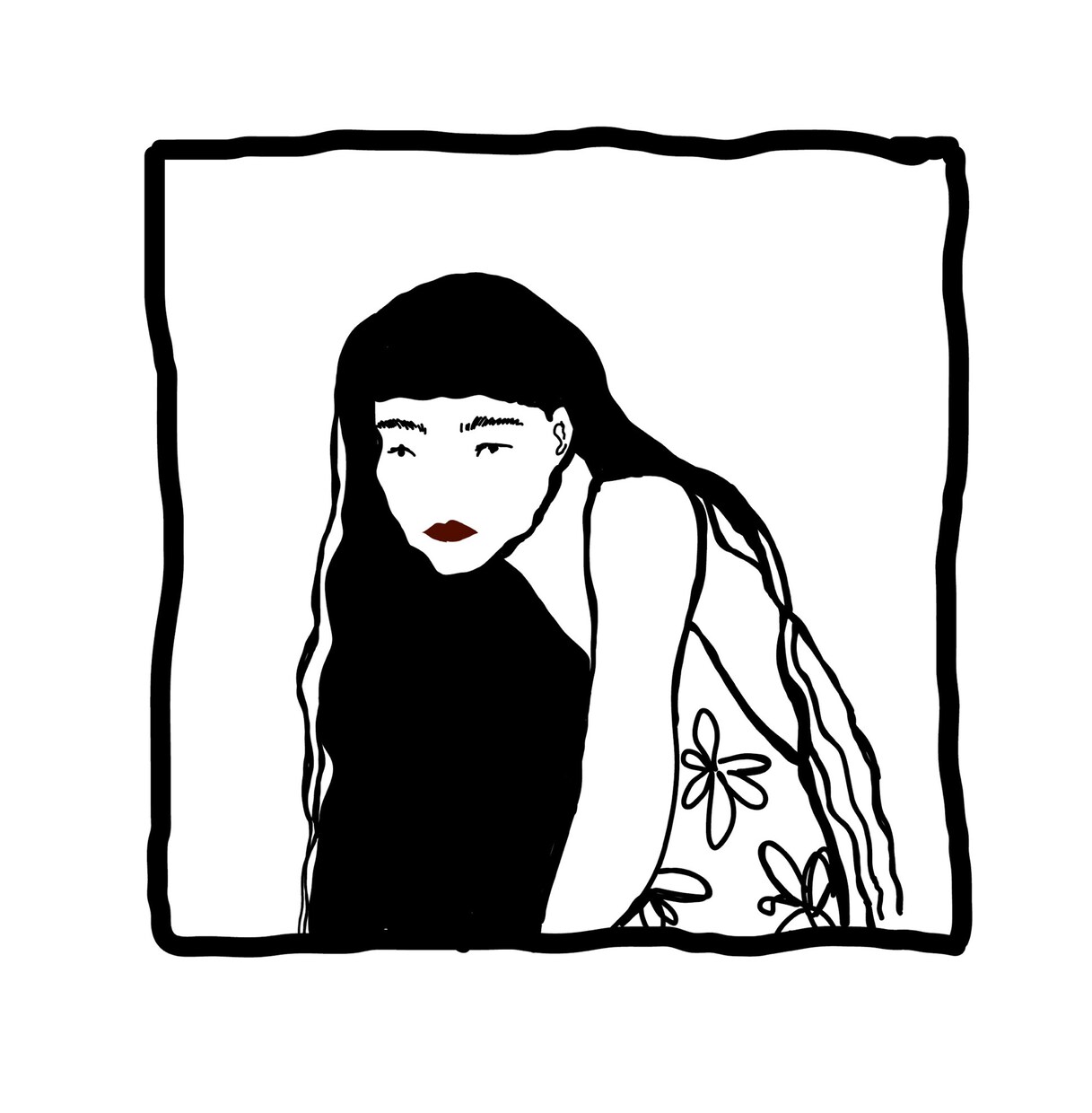 個性派❤︎シンプルおしゃれな似顔絵描きます ワンカラーアクセントの抽象的な似顔絵です❤︎ビジネスにも◎ イメージ3