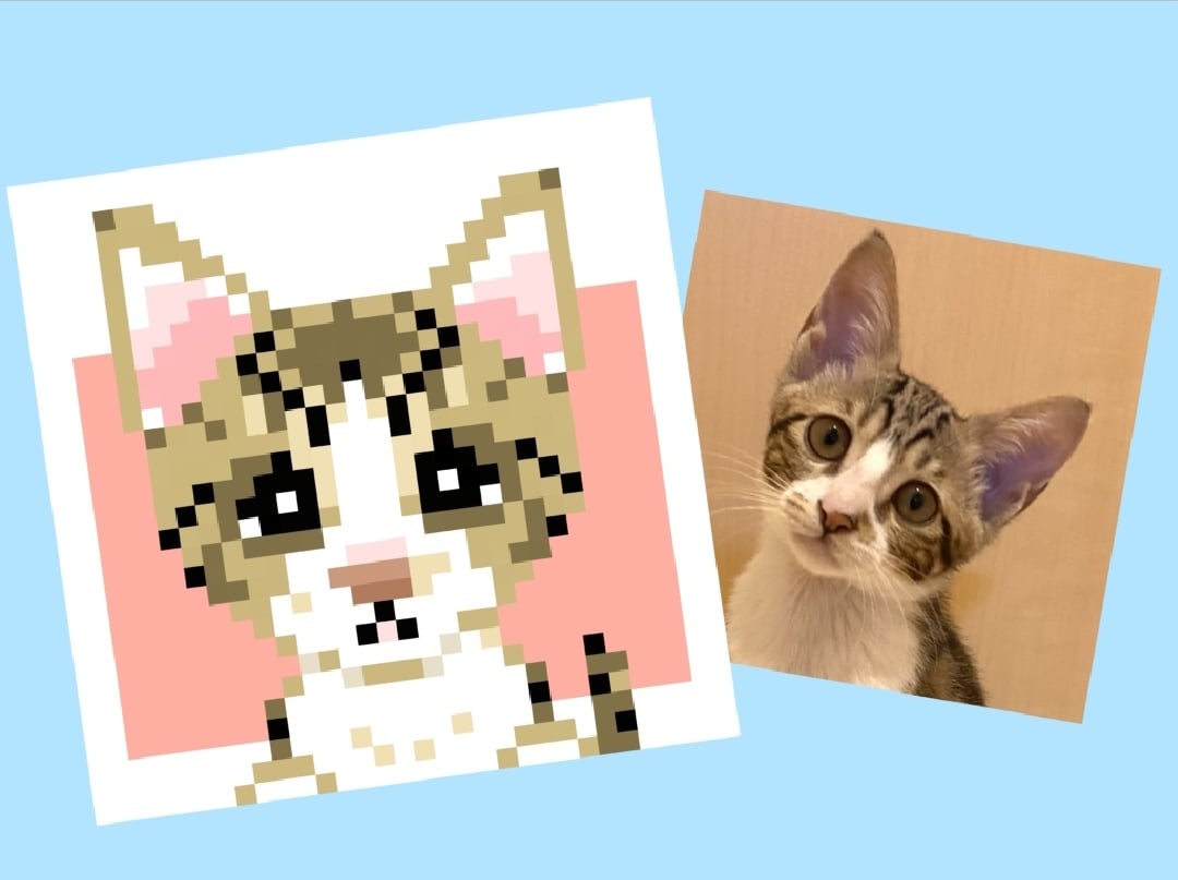 ワンちゃん猫ちゃんのドット絵似顔絵お作りいたします SNSや名刺イラスト、アイロンビーズ図案にもオススメです。 イメージ4