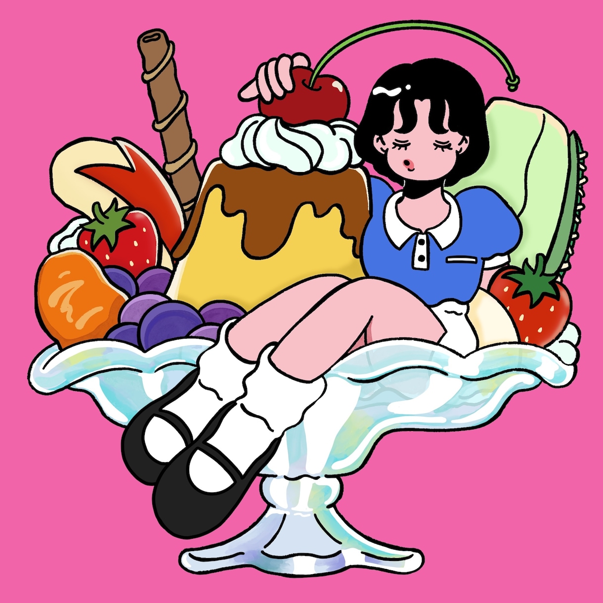 即日OK★商用利用可:レトロポップイラスト作ります SNSやショップカード等！多種多様なイラスト描けます♡ イメージ2