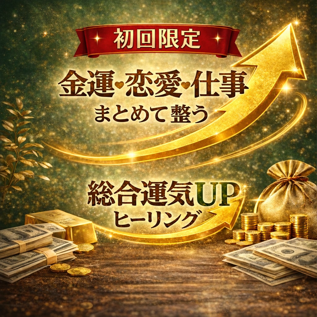初回限定・総合運気UP金運・恋愛・仕事整えます 金運・恋愛・仕事の流れをまとめてやさしく整えます イメージ1