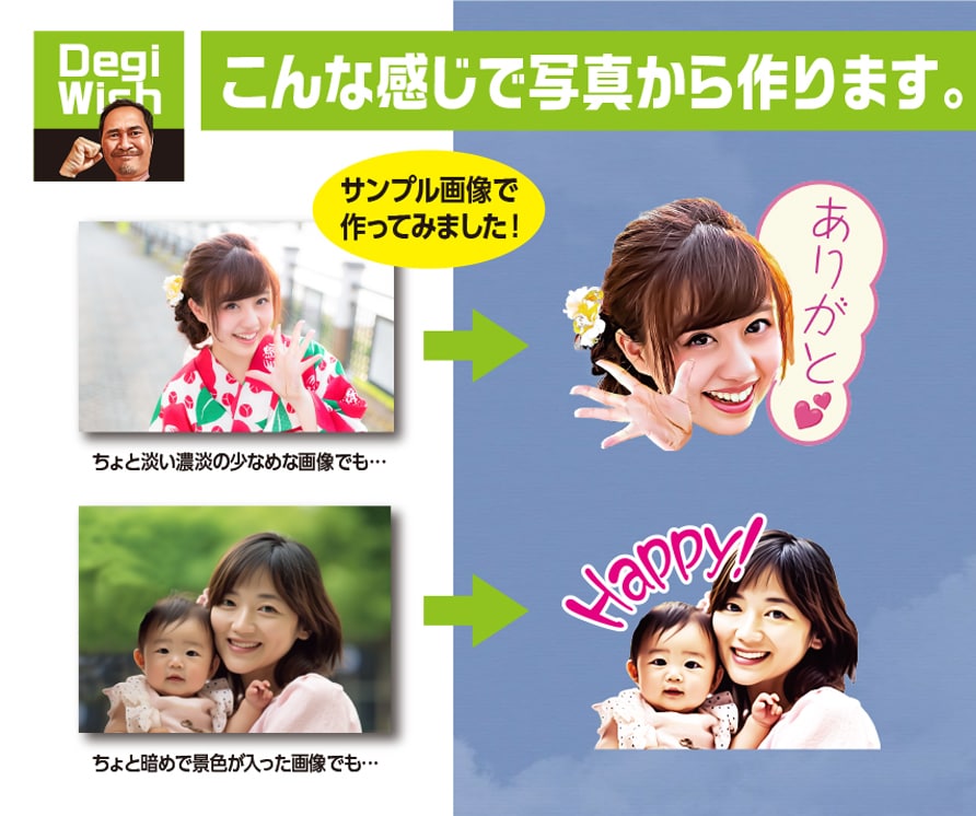 みんなが驚く!？自慢のLINEスタンプを作ります カリカチュア風にアレンジしたLINEスタンプで注目度アップ！ イメージ2