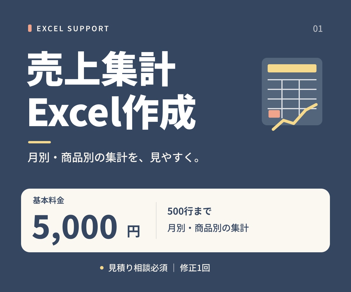 売上データを貼って使えるExcel集計表を作ります 月別・商品別の売上を、ひとつの表で確認 イメージ1