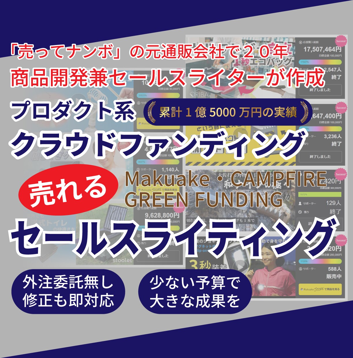 クラファンで「売れる」セールスコピーを作成します プロライターがクラウドファンディングで商品の魅力をアピール！ イメージ1