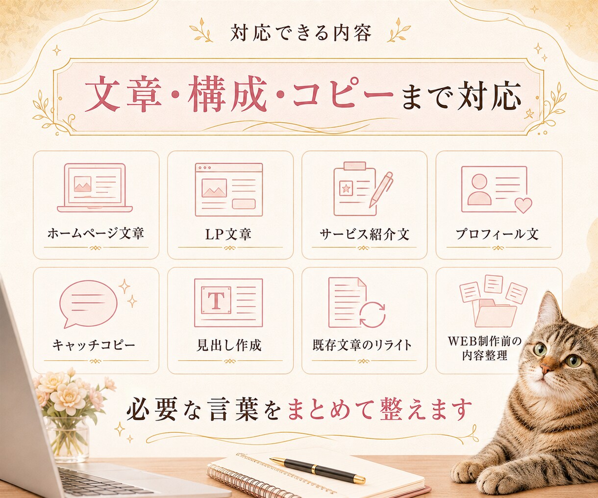 想いに寄り添うホームページ文章を作ります SEO目線で文章とキャッチコピーまで整えます イメージ7