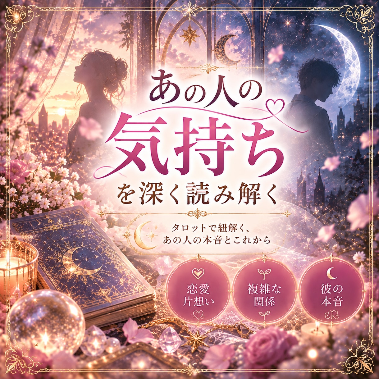 あの人の気持ちをタロットで読み解きます お相手との関係性や今後の流れも読み解きます イメージ1
