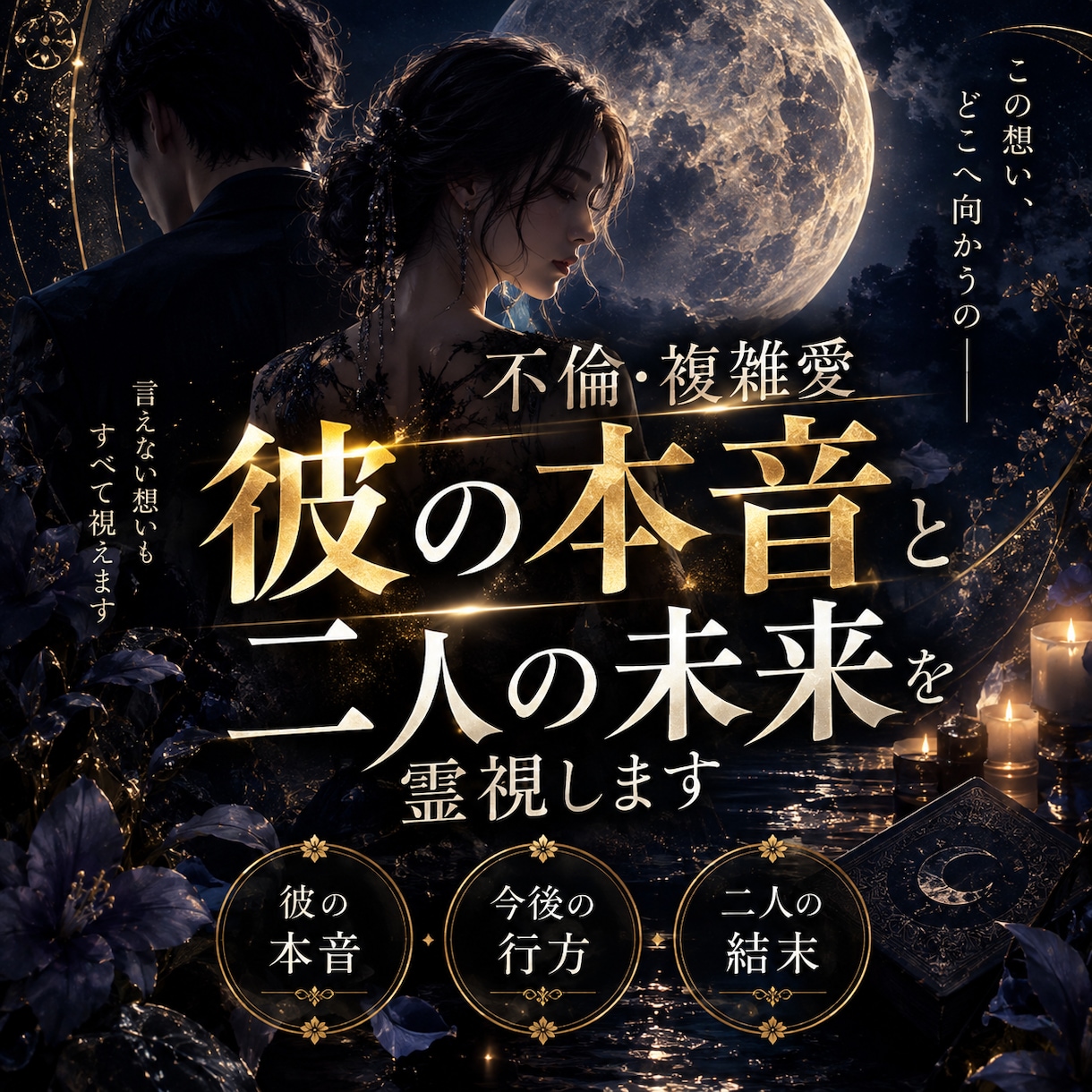 不倫・複雑愛◆あの人の本音と２人の未来を霊視します 家庭への本音と離婚の可能性◆最後に選ぶ相手を霊視で紐解きます イメージ1