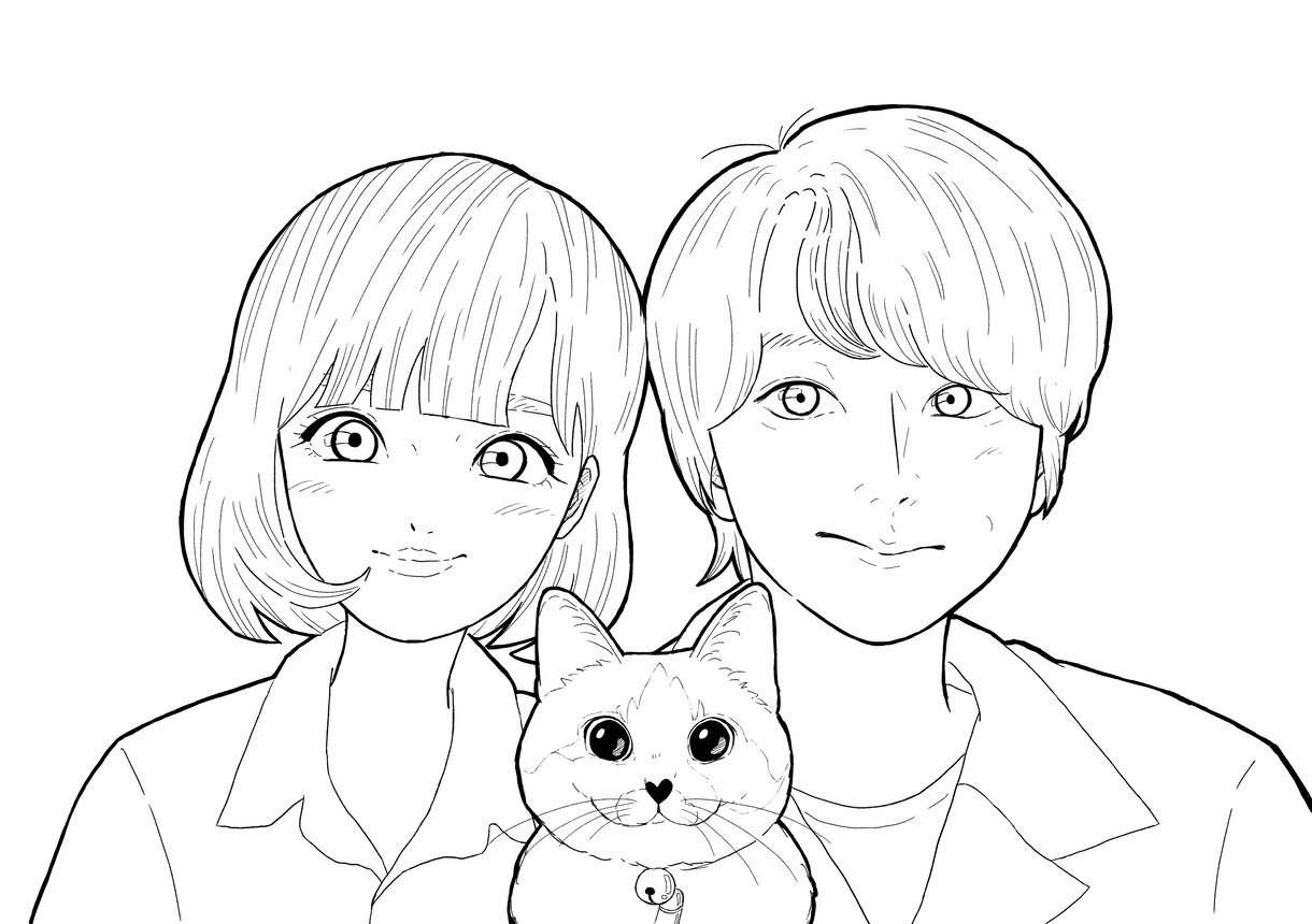 2人目からは1000円！漫画風似顔絵描きます ペットと一緒に、アイコンやプレゼント用などに!! イメージ3