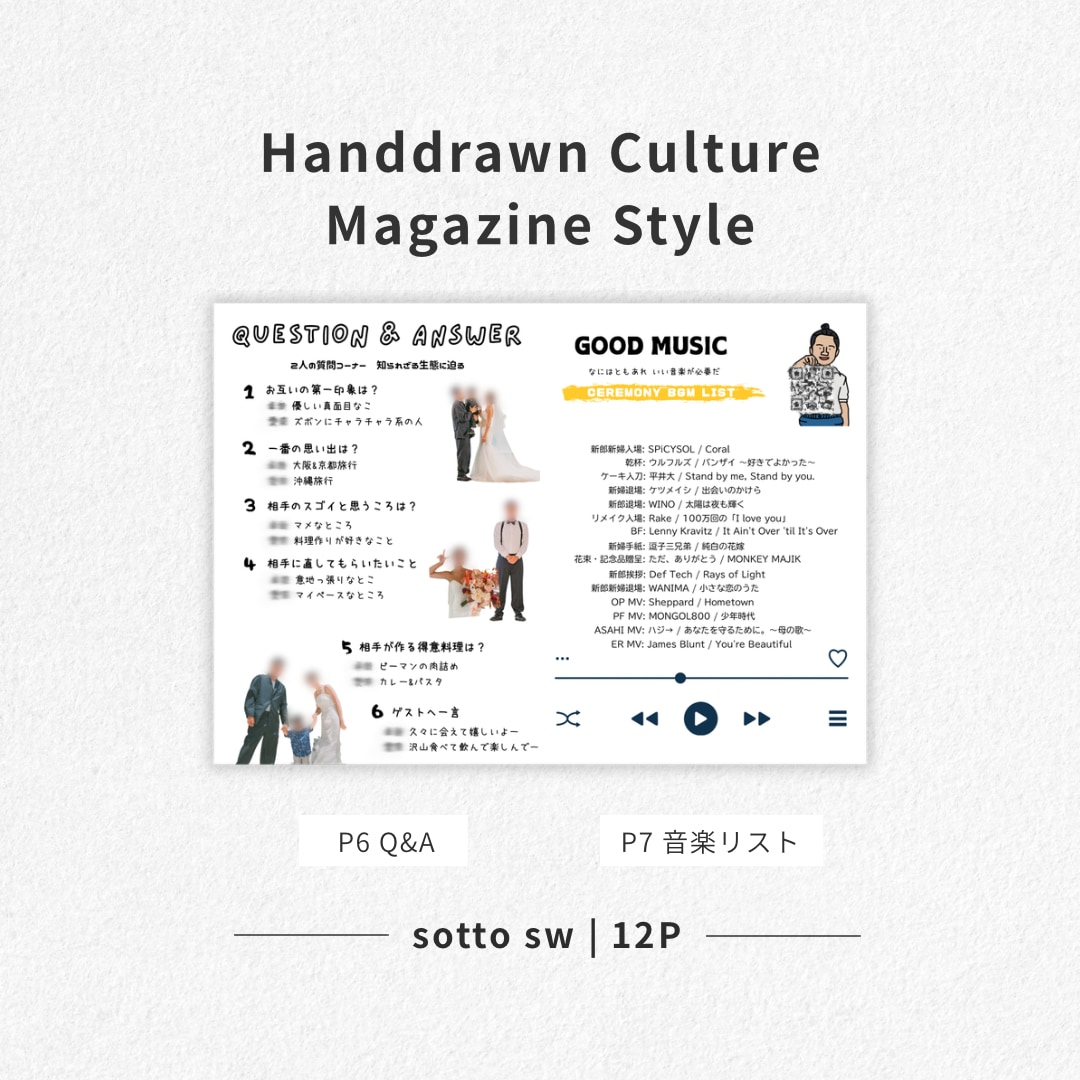 イラスト表紙付 プロフィールブックを提供します 【カルチャー雑誌風】12ページ綴りの充実した思い出雑誌 イメージ5