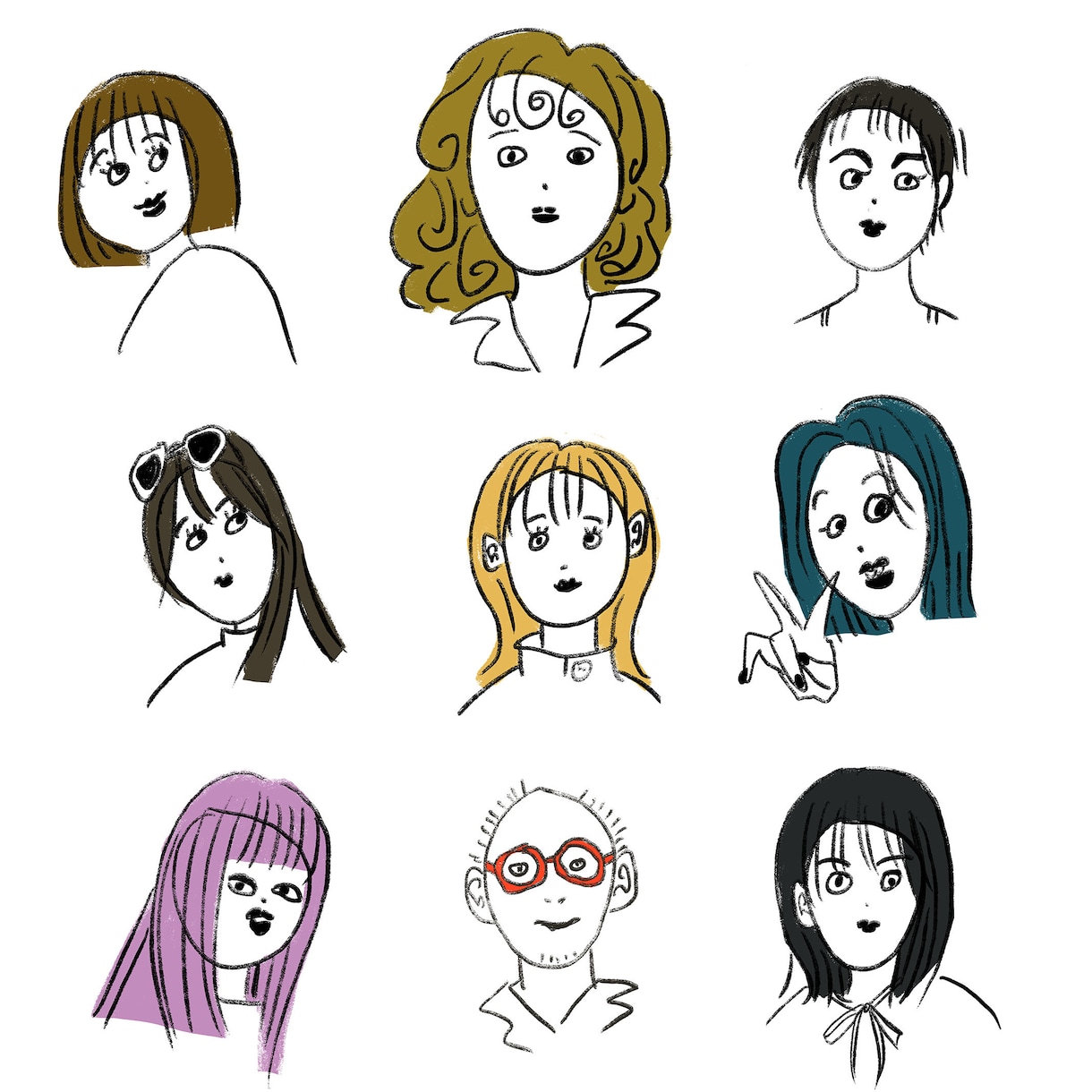 どんな美女もブサイクに!ブサかわ似顔絵作成します SNSアイコンなどにおすすめ! イメージ1