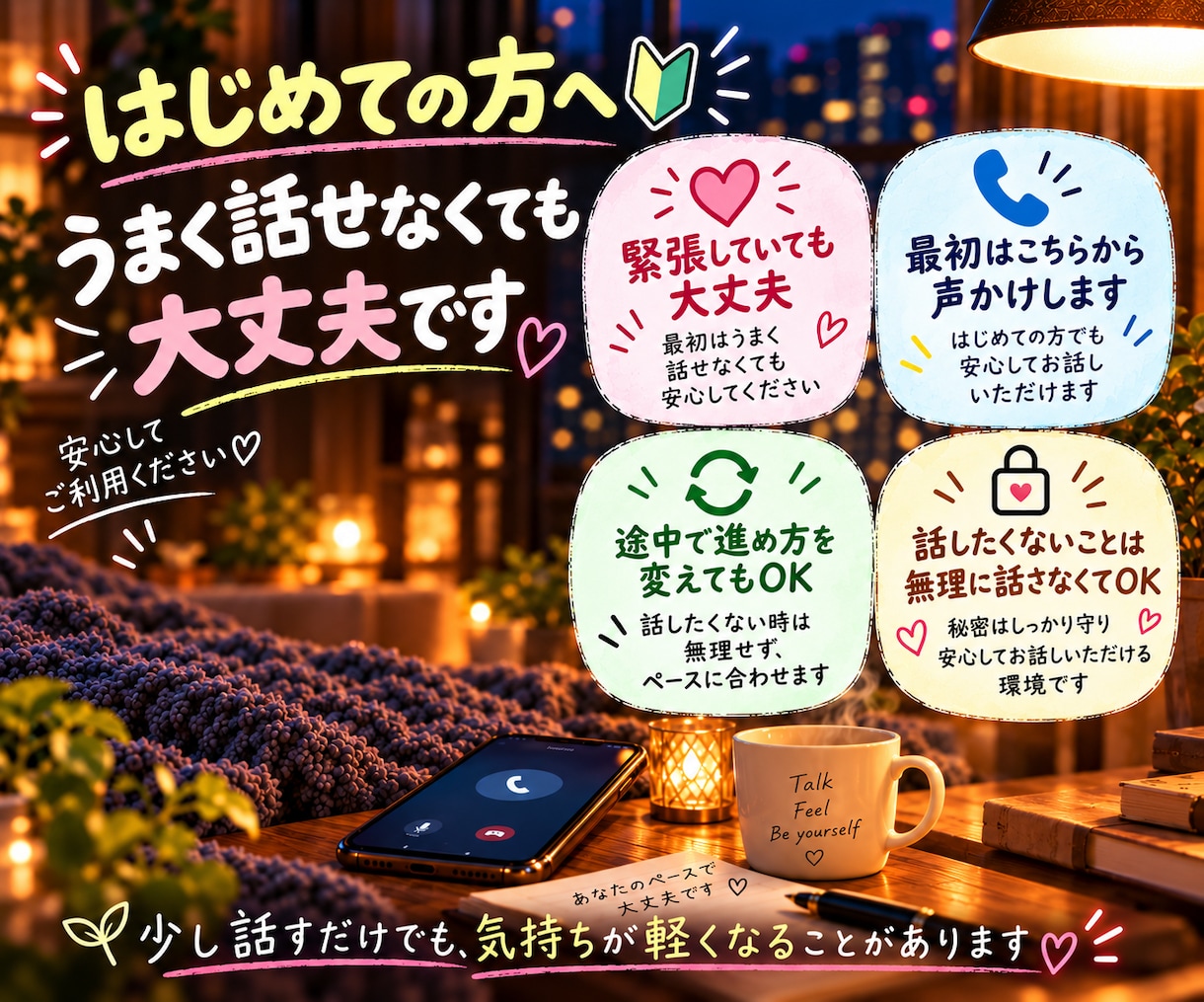 今すぐ電話OK！仕事や人間関係の愚痴や悩み聞きます うまく話せなくても大丈夫。接客歴11年の私がじっくり伺います イメージ4