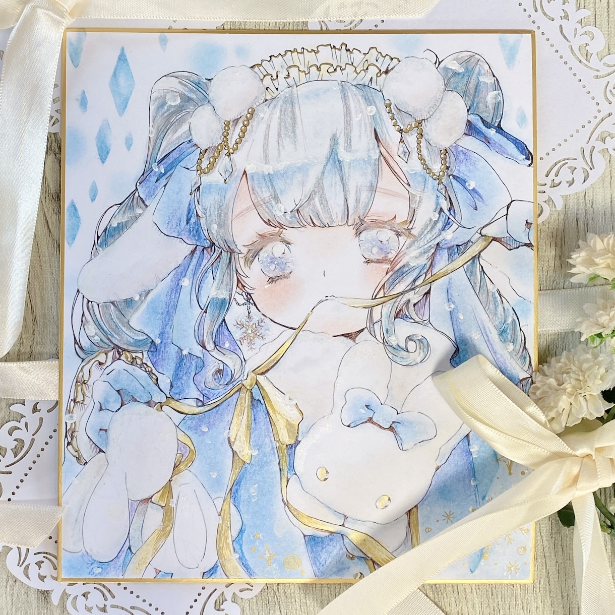 ふわふわタッチの手描き色紙を届けます 丁寧に描き上げた一点ものの直筆手描きイラストをお届けします！ イメージ6