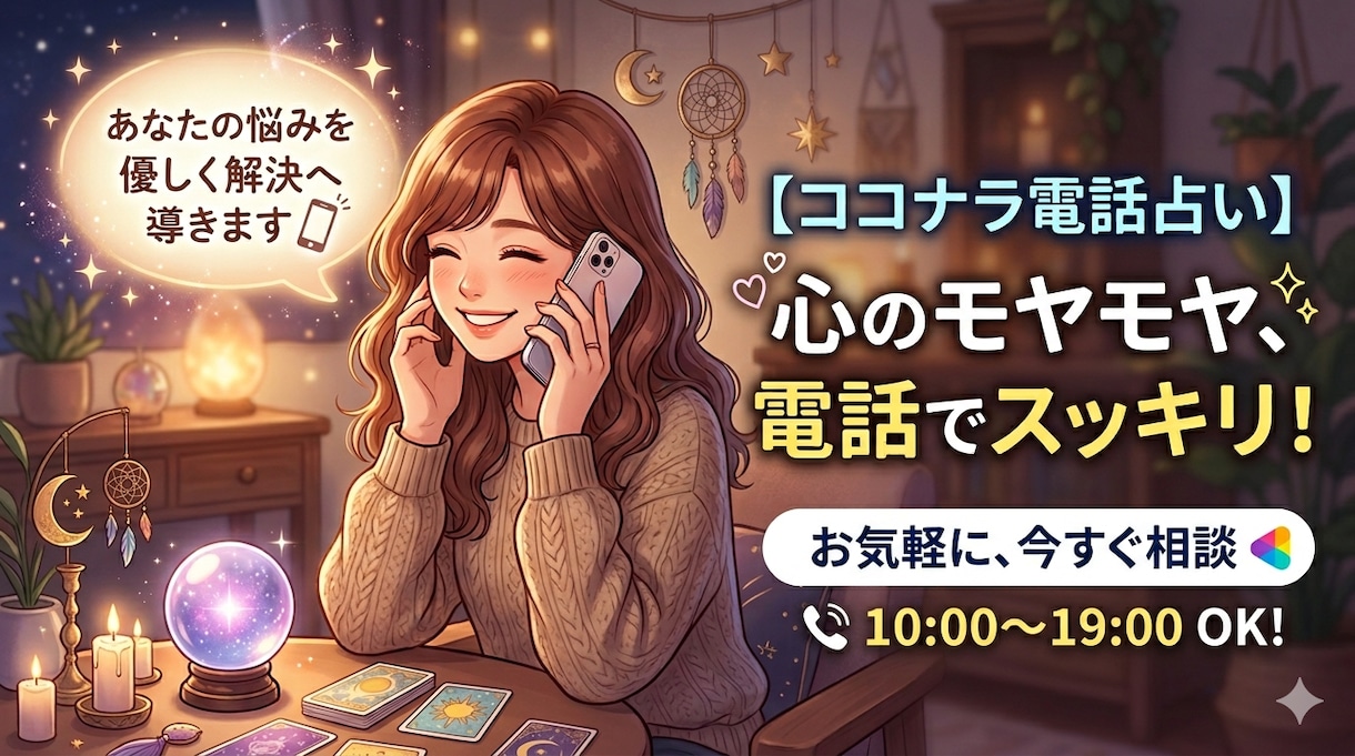 詳しい相談に乗りながら占います 対話・相談を通じて、より詳しく占っていきます。 イメージ1