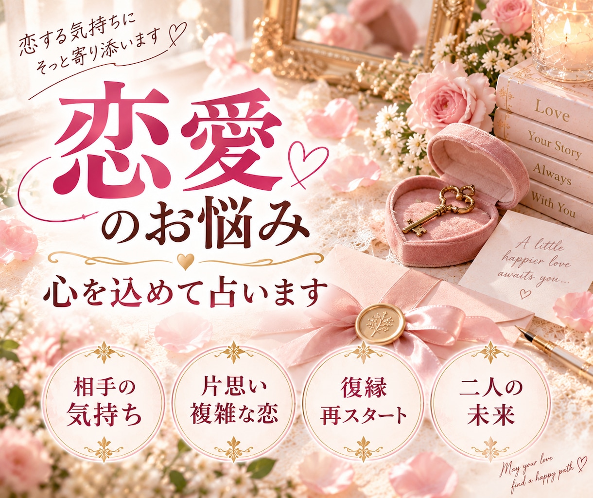 恋愛での悩みをタロットで占います 片思い、相手の気持ち、今後の未来など知りたいことならなんでも イメージ1