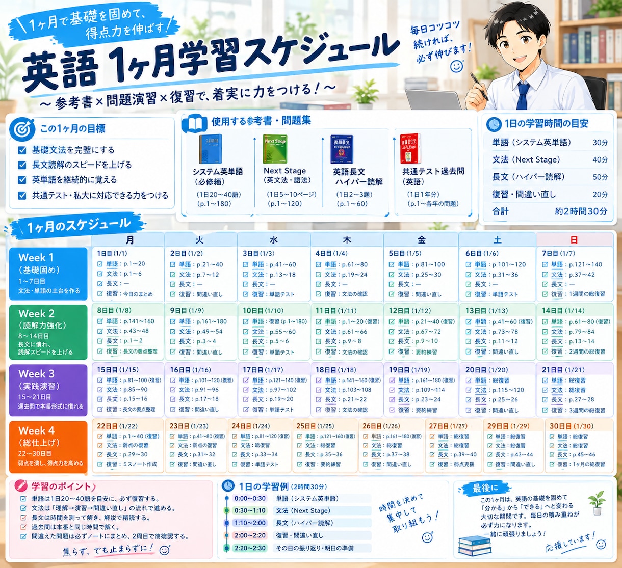 逆転合格！英語オンライン指導＆勉強計画作成をします 勉強計画を立てて志望校に合格しよう！ イメージ9