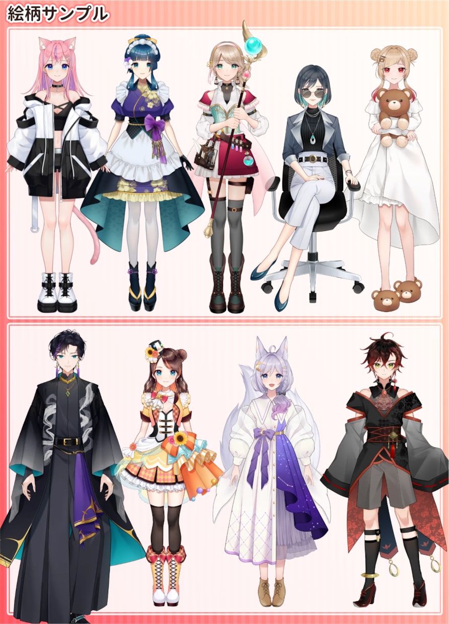 VTuber向けキャラデザ～モデリング全て承ります 商用利用OK◎パーツ分け、Live2Dモデルまで全工程制作 イメージ5