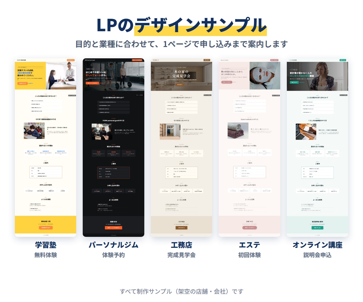 原稿なしOK！集客用LPを文章から作ります 質問に答えるだけ｜縦長1ページ・スマホ対応 イメージ2